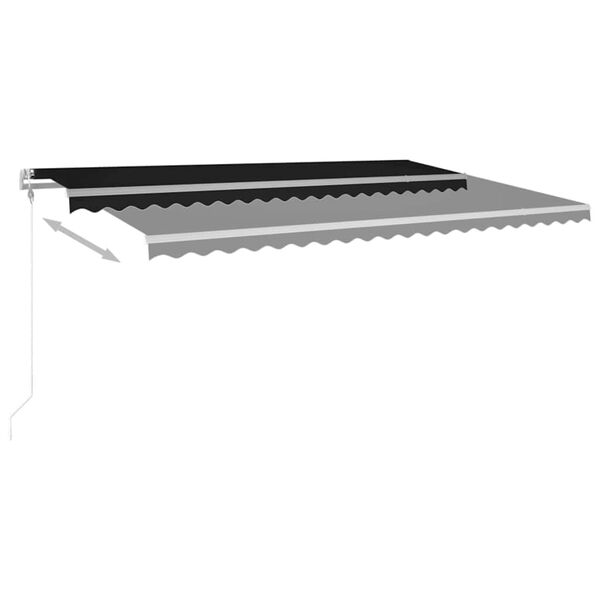 vidaXL Automatick&aacute; mark&iacute;za, LED a senzor vetra 500x300 cm, antracitov&aacute;