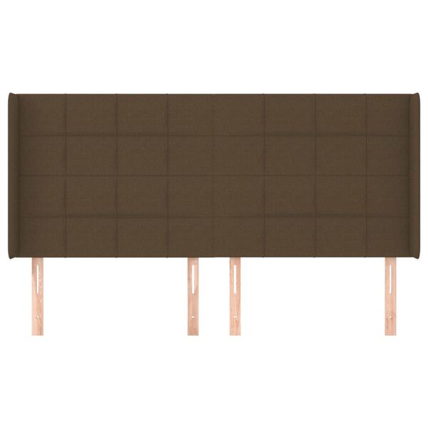 vidaXL Čelo postele so z&aacute;hybmi tmavohned&eacute; 203 x 16 x 118/128 cm l&aacute;tka