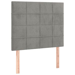 vidaXL Čelo postele svetlosiv&eacute; 80x5x118/128 cm zamatov&eacute;
