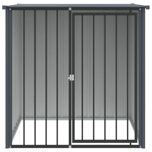 vidaXL B&uacute;da pre psa so strechou čierna 110x103x109 cm pozinkovan&aacute; oceľ