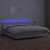 vidaXL Boxspring posteľ s matracom a LED kr&eacute;mov&aacute; 200x200 cm umel&aacute; koža