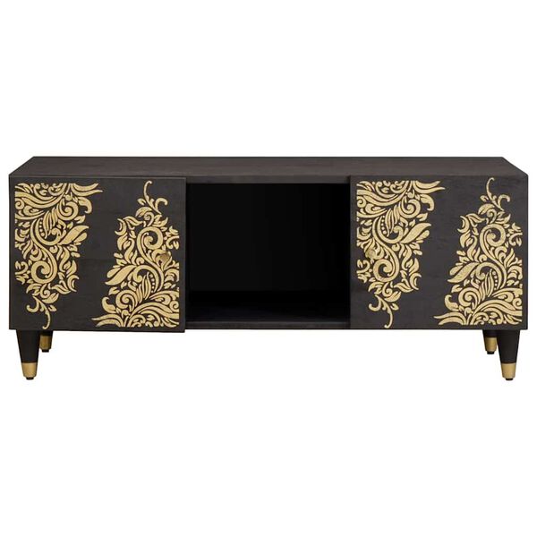 vidaXL Konferenčn&yacute; stol&iacute;k Čierna 100 x 54 x 40 cm Mas&iacute;vne mango drevo