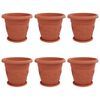 vidaXL Kvetin&aacute;če 6 pcs Tehlovo červen&aacute; &Oslash; 39 x 32 cm Plast