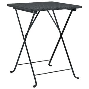 vidaXL Skladac&iacute; bistro st&ocirc;l čierny 55x54x71 cm polyratan