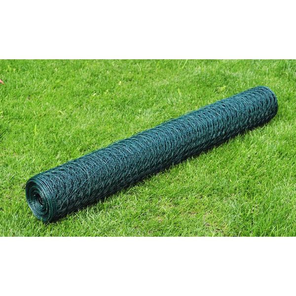 vidaXL Drôtené pletivo s vrstvou PVC 25x1 m, zelené