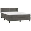 vidaXL Posteľn&yacute; r&aacute;m boxspring s matracom tmavosiv&yacute; 140x200 cm zamat