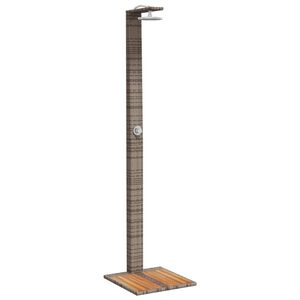 vidaXL Vonkaj&scaron;ia sprcha siv&aacute; 50x55x224 cm polyratan a ak&aacute;cia