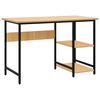 vidaXL Poč&iacute;tačov&yacute; st&ocirc;l, čierny a svetl&yacute; dub 105x50x72 cm, MDF a kov