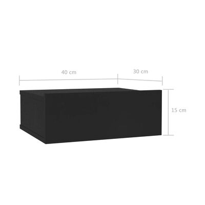 vidaXL Nástenné nočné stolíky 2ks, čierne 40x30x15cm, kompozitné drevo
