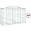 vidaXL Obl&uacute;kov&eacute; gabionov&eacute; ko&scaron;e 12 ks 200x50x120/140 cm pozink. železo