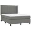 vidaXL Boxspring posteľ s matracom tmavosiv&aacute; 140x190 cm l&aacute;tka