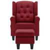 vidaXL Mas&aacute;žne kreslo s podnožkou, v&iacute;novo červen&eacute;, l&aacute;tka