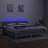 vidaXL Posteľ boxsping s matracom a LED bledosiv&aacute; 200x200 cm l&aacute;tka