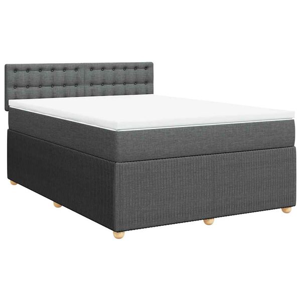 vidaXL Boxspring posteľ s matracom tmavosiv&aacute; 140x200 cm l&aacute;tka