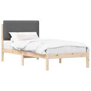 vidaXL R&aacute;m postele s čal&uacute;nen&yacute;m čelom Hned&aacute; a tmavo&scaron;ed&aacute; 90 x 200 cm