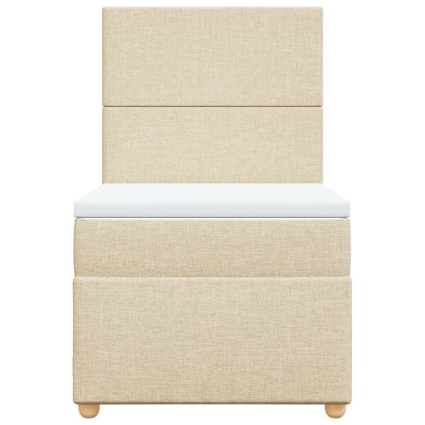 vidaXL Posteľn&yacute; r&aacute;m boxspring s matracom kr&eacute;mov&yacute; 90x190 cm l&aacute;tka
