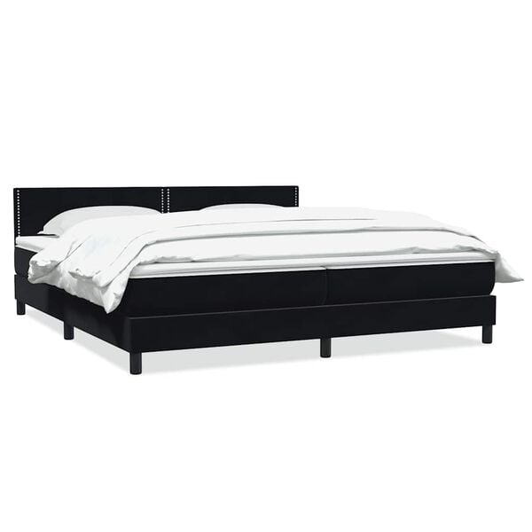 vidaXL Posteľn&yacute; r&aacute;m boxspring s matracom čierny 180x210 cm zamat