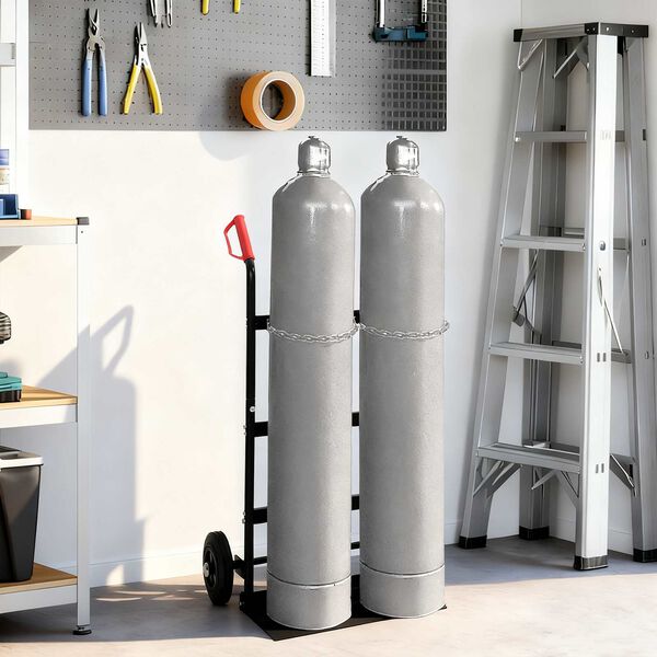 vidaXL Ručn&yacute; voz&iacute;k Čierna a červen&aacute; 63 x 43,5 x 110 cm Oceľ