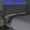 vidaXL Čelo postele s LED bledosiv&eacute; 203x16x118/128 cm l&aacute;tka