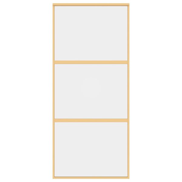 vidaXL Posuvné dvere zlaté 90x205 cm číre ESG sklo a hliník