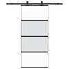 vidaXL Posuvn&eacute; dvere s kovan&iacute;m čierne 90x205 cm tvrden&eacute; sklo