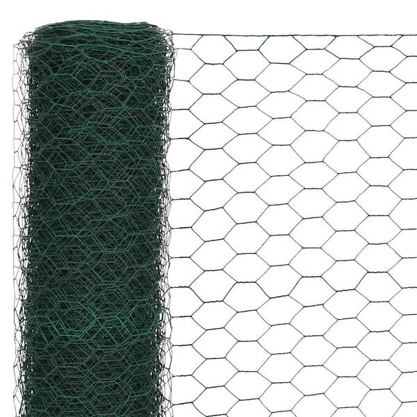 vidaXL Dr&ocirc;ten&eacute; pletivo oceľ potiahnut&aacute; PVC 25x1,5 m zelen&eacute;