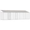 vidaXL Klietka pre psa s strechou Strieborn&aacute; 800 x 200 x 256 cm