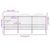 vidaXL Z&aacute;hradn&yacute; plot s vrchnou časťou z ocele 537x200 cm čierny