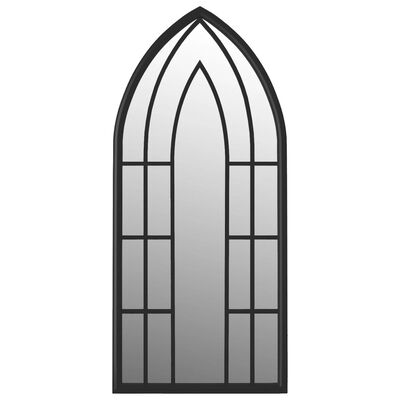 vidaXL Záhradné zrkadlo čierne 70x30 cm exteriérové železo