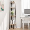 vidaXL 4-poschodová rohová polica svetlohnedá a čierna 45,5x31,5x150 cm