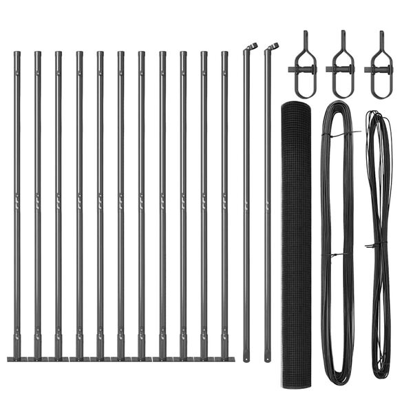 vidaXL Stĺp na plot. Siv&aacute; 25 x 1,4 m (25 x 25 mm pletivo) Ocel a PVC