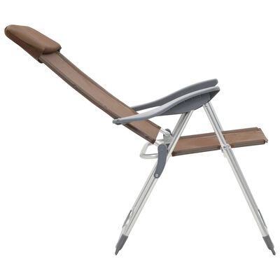 vidaXL Skladacie kempingové stoličky 4 ks, hnedé, hliník