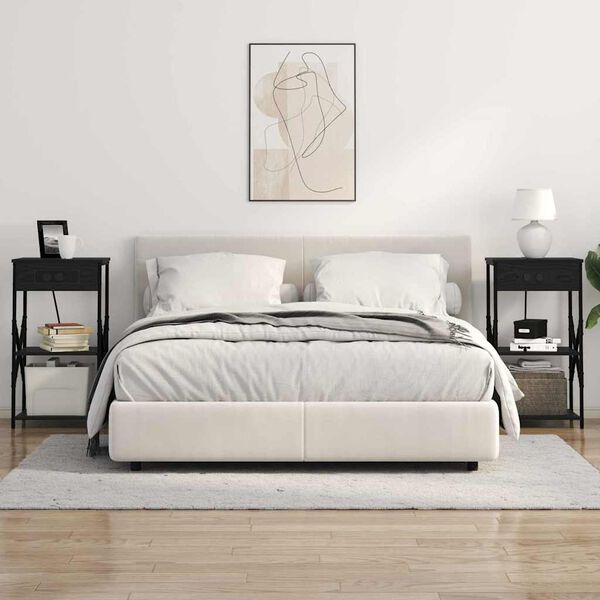 vidaXL Nočn&yacute; stol&iacute;k Čierny dub 41 x 31 x 76 cm Kompozitn&eacute; drevo