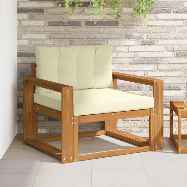 vidaXL Z&aacute;hradn&aacute; stredn&aacute; sedačka Pevn&eacute; ak&aacute;ciov&eacute; drevo Pr&iacute;rodn&aacute;