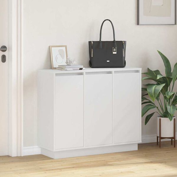 vidaXL LED komoda s poličkou Biela 90 x 32 x 75 cm Kompozitn&eacute; drevo