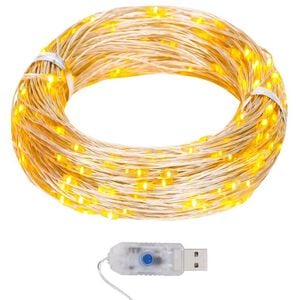 vidaXL LED mikro sveteln&aacute; reťaz 40 m 400 LED tepl&aacute; biela 8 funkci&iacute;