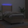 vidaXL Boxspring posteľ matrac a LED kapuč&iacute;nov&aacute; 100x200 cm umel&aacute; koža