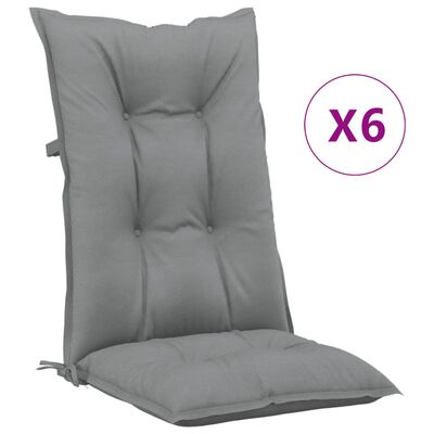vidaXL Podložky na záhradné stoličky, vysoké operadlo 6 ks 120x50x7 cm