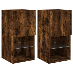 vidaXL TV skrinky s LED svetlami 2 ks dymov&yacute; dub 30,5x30x60 cm