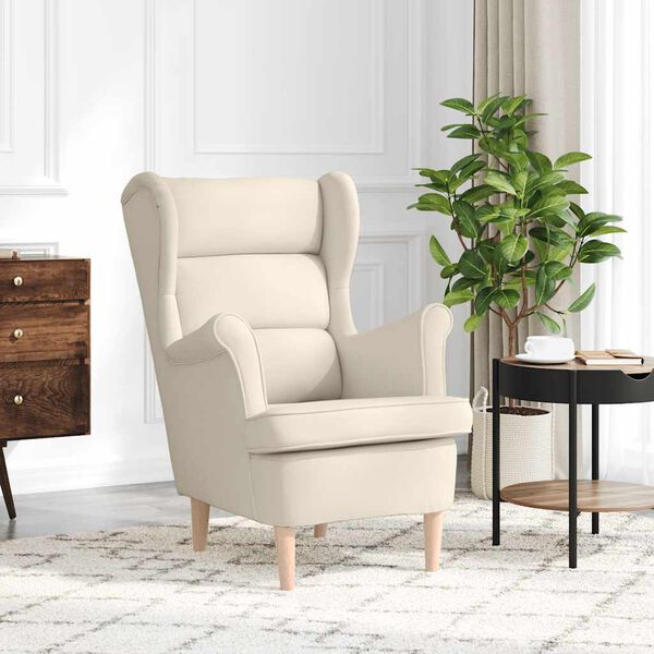 VidaXL Kreslo Biele 74x84x100 cm Ľan