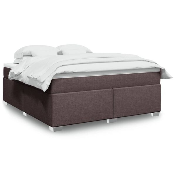 vidaXL Boxspring posteľ s matracom tmavohned&aacute; 180x200 cm l&aacute;tka