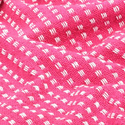 vidaXL Deka, bavlna, štvorčeky 125x150 cm, ružová