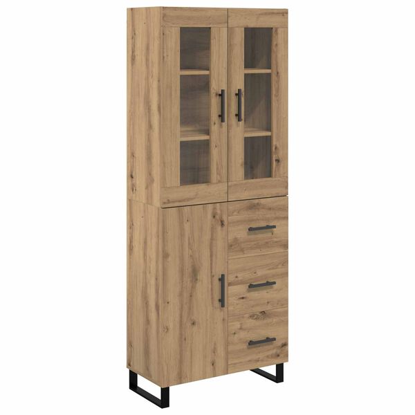 vidaXL Highboard so z&aacute;suvkou 2 pcs Remeseln&yacute; dub Kompozitn&eacute; drevo