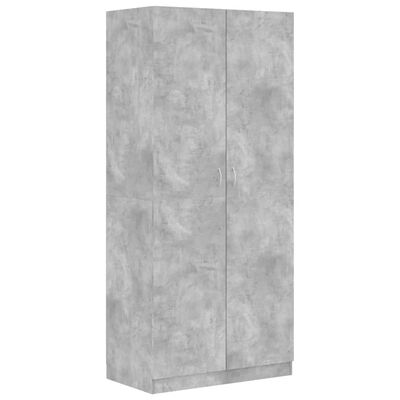 vidaXL Šatník betónovo-sivý 90x52x200 cm drevotrieska