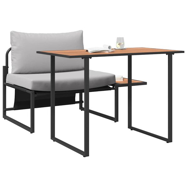 vidaXL Záhradný jedálenský set 2 pcs Svetlosivá Oceľ