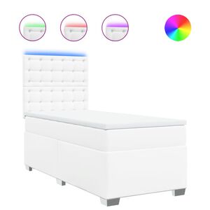 vidaXL Boxspring posteľ s matracom biela 80x200 cm umel&aacute; koža