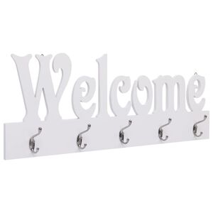 vidaXL N&aacute;stenn&yacute; ve&scaron;iak WELCOME biely 74x29,5 cm