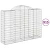 vidaXL Obl&uacute;kov&eacute; gabionov&eacute; ko&scaron;e 15 ks 200x50x140/160 cm pozink. železo
