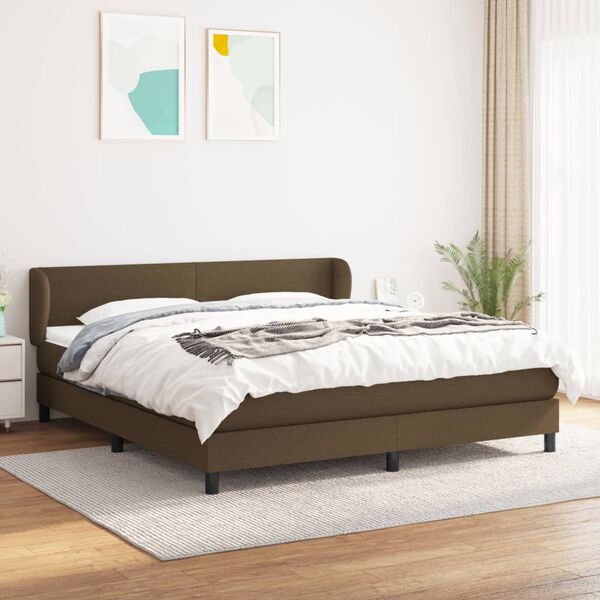 vidaXL Boxspring posteľ s matracom tmavohned&aacute; 180x200 cm l&aacute;tka
