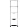 vidaXL Reg&aacute;l s 5 policami, čierny 30x30x130 cm, tvrden&eacute; sklo